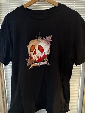 Black Graphic Tee with Poison Apple Design